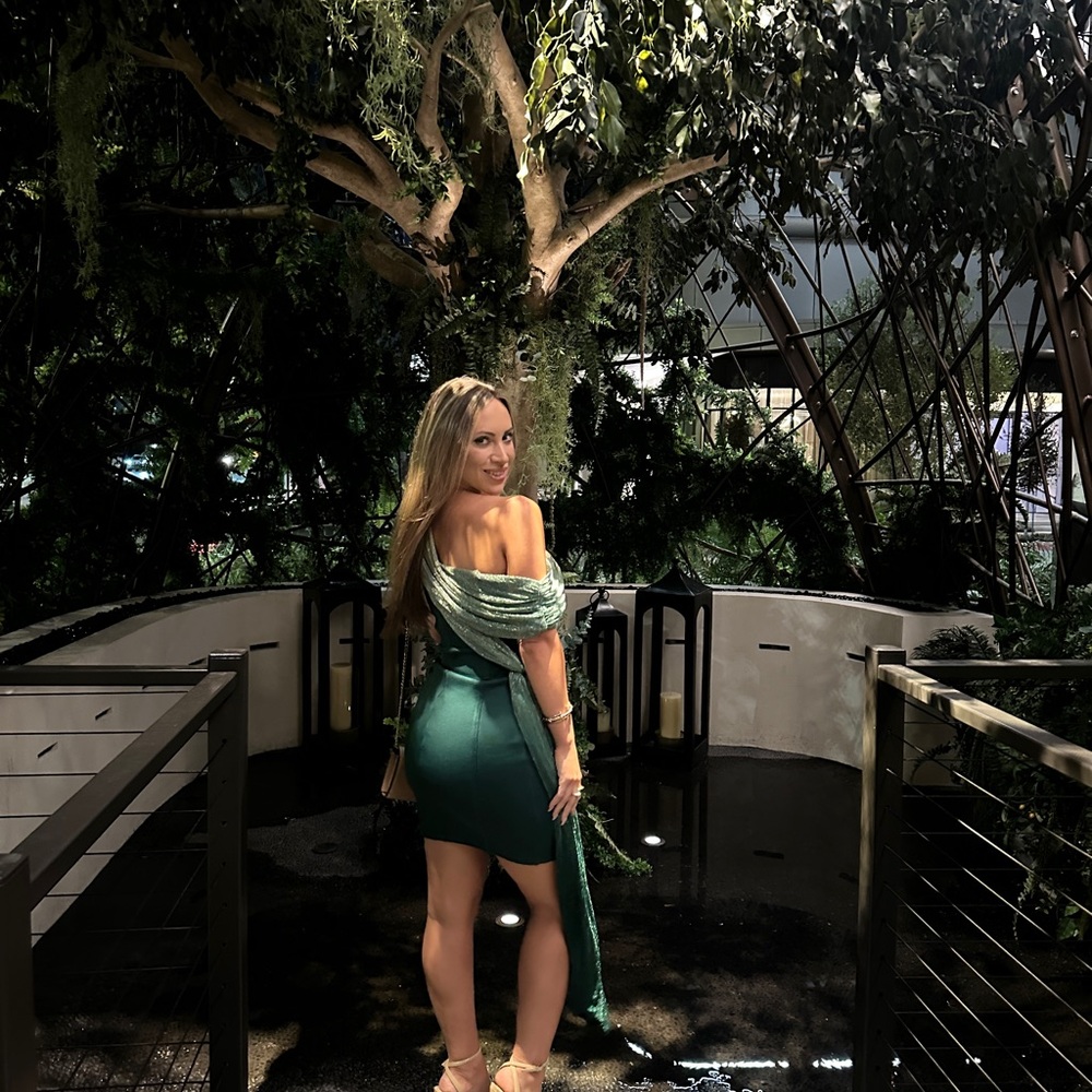 JLUXLABEL Green One Shoulder Sleeveless Dress - Picture 8 of 8